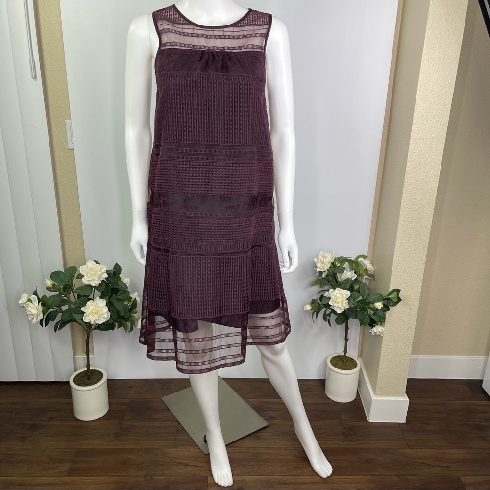 Madewell Sz 0 Dushkeer Dress Burgundy Embroidery Party